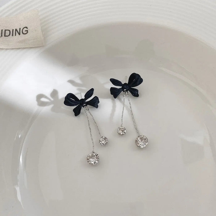Bow Diamond Drop  Earrings fashionnsio