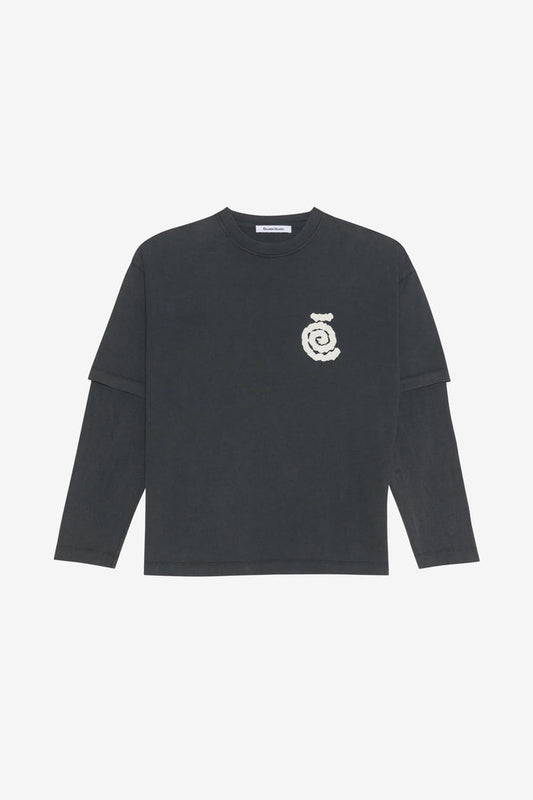 DOUBLE SLEEVE T-SHIRT SPIRAL XXS / BLACK