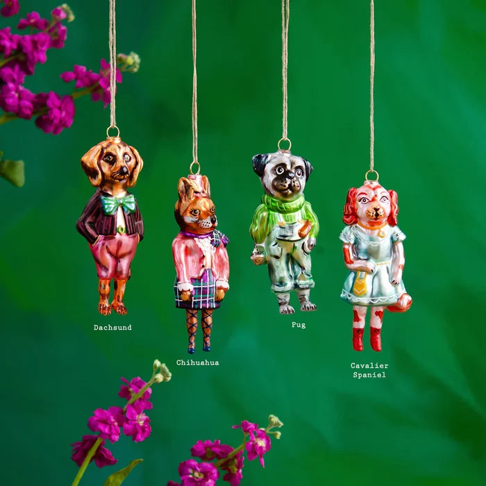 DRESSED DOG ORNAMENTS