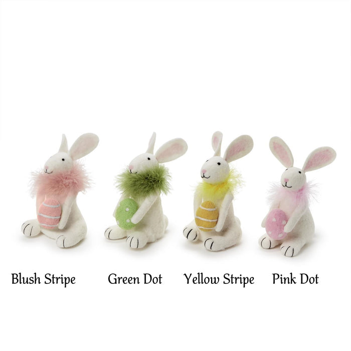 Easter Bunny with Egg and Feather Boa - Findlay Rowe Designs