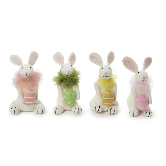 Easter Bunny with Egg and Feather Boa - Findlay Rowe Designs