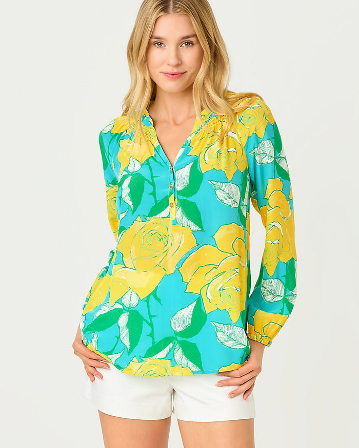 Lilly Pulitzer - Elsa Top - Blue Curaco Rose Bud