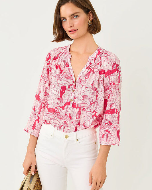 Lilly Pulitzer - Elsa Top - Paradise Punch Thar She Blows