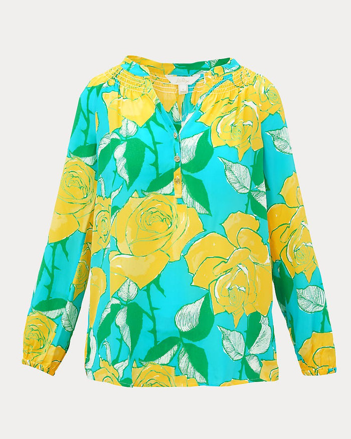 Lilly Pulitzer - Elsa Top - Blue Curaco Rose Bud