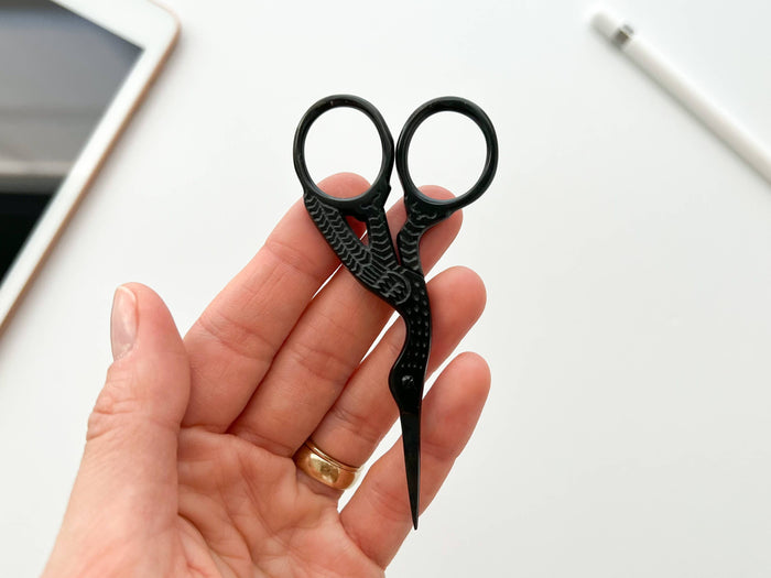 Embroidery stork scissors, small bird scissors-1