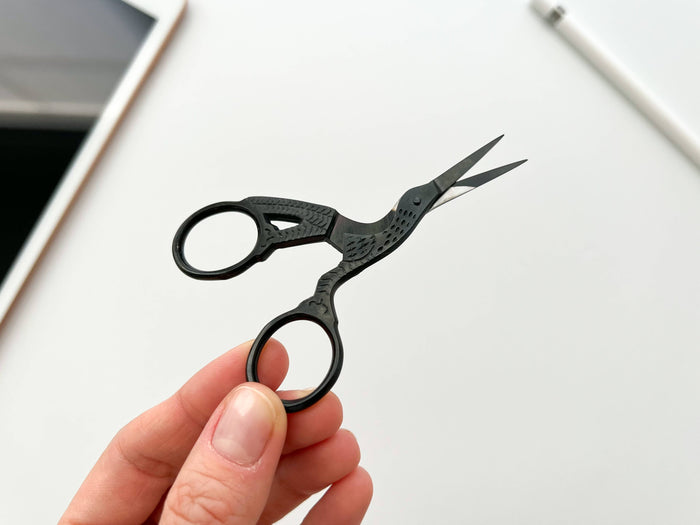 Embroidery stork scissors, small bird scissors-1
