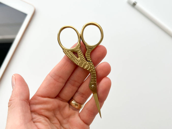 Embroidery stork scissors, small bird scissors-1
