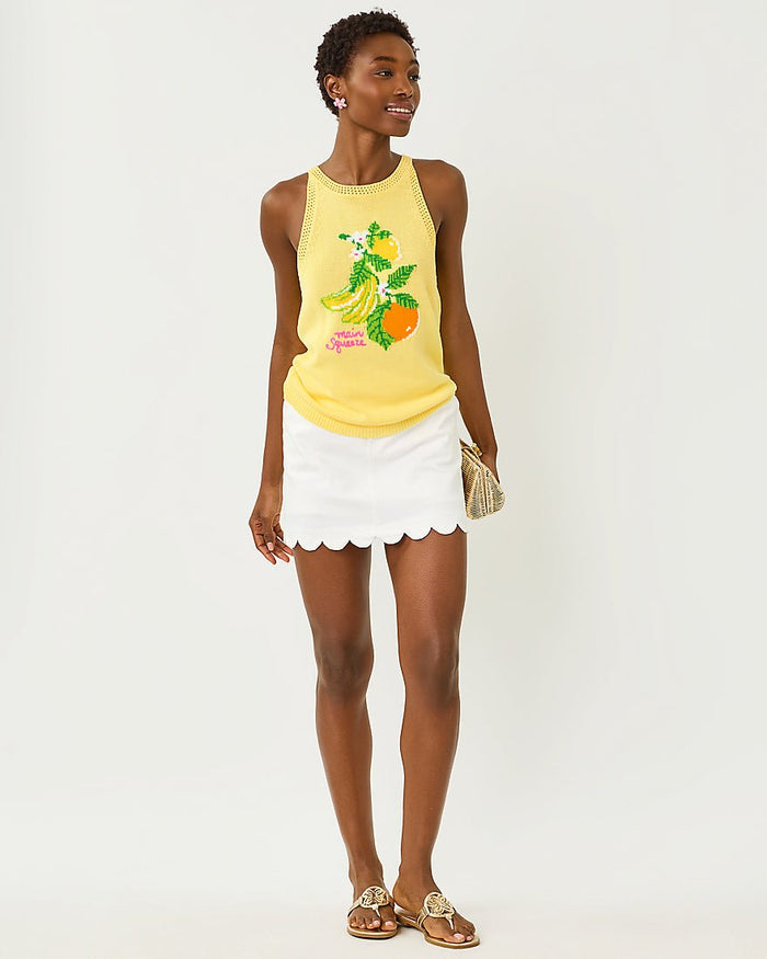 Lilly Pulitzer - Emra Sweater Tank - Finch Yellow Zesty Jacquard
