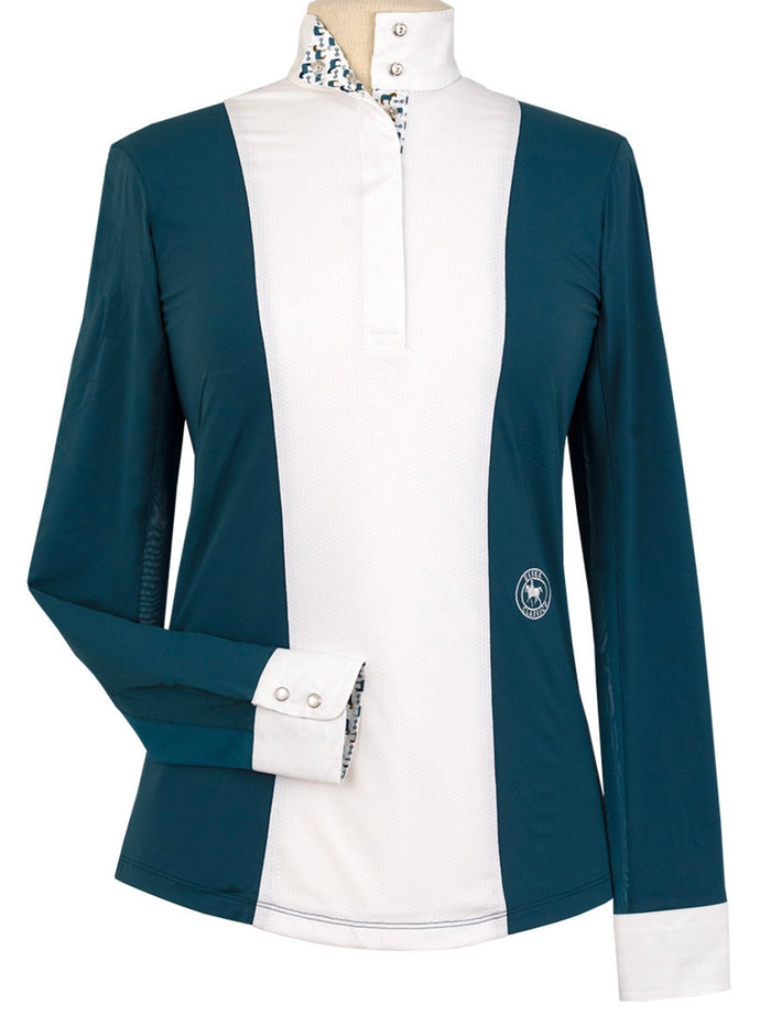 Essex Classics Ladies "Luna II" Teal with Cozy Crew Long Sleeve Performance Show Shirt - Equiluxe Tack