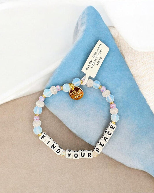 Little Words Project - Find Your Peace Bracelet - White