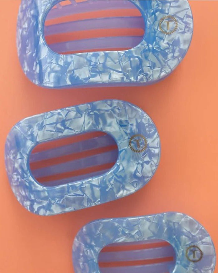 Teleties - Flat Round Hair Clips - Blue Lagoon