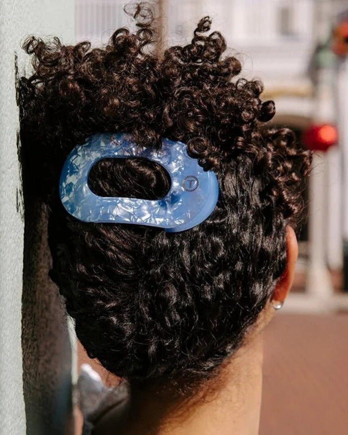 Teleties - Flat Round Hair Clips - Blue Lagoon