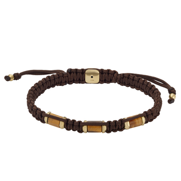 Fossil All Stacked Up Tiger's Eye Station Bracelet