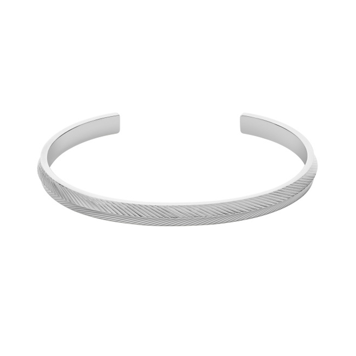 Fossil Linear Texture Heart Bracelet JF04665040