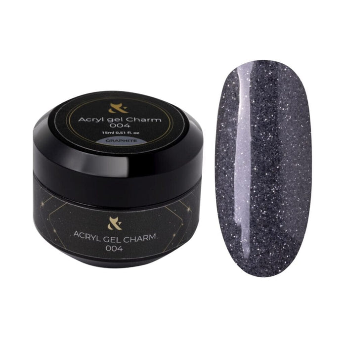 F.O.X Acryl Gel Charm 004, Graphite, 15 ml Acryl Gel F.O.X