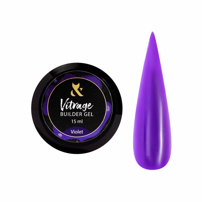 F.O.X Vitrage Builder Gel (thick viscosity Hard Gel) Violet, 15 ml Vitrage F.O.X
