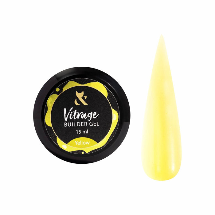 F.O.X Vitrage Builder Gel (thick viscosity Hard Gel) Yellow, 15 ml Vitrage F.O.X
