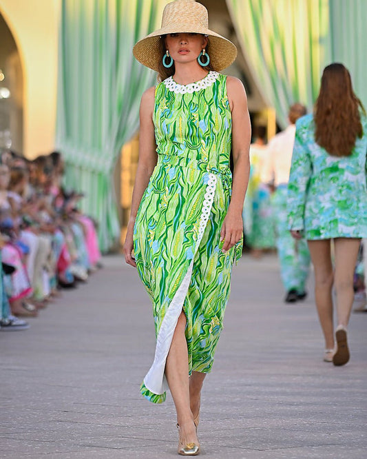 Lilly Pulitzer - Fresia Stretch Maxi Shift Dress - Turquoise Tide Sweet Corn