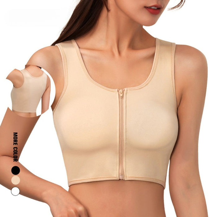 Front Zipper Slimming Tank Top Shapewear Women’s Flat Belly Bra & Waist Trainer Corset