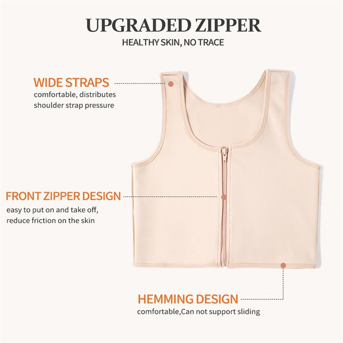 Front Zipper Slimming Tank Top Shapewear Women’s Flat Belly Bra & Waist Trainer Corset