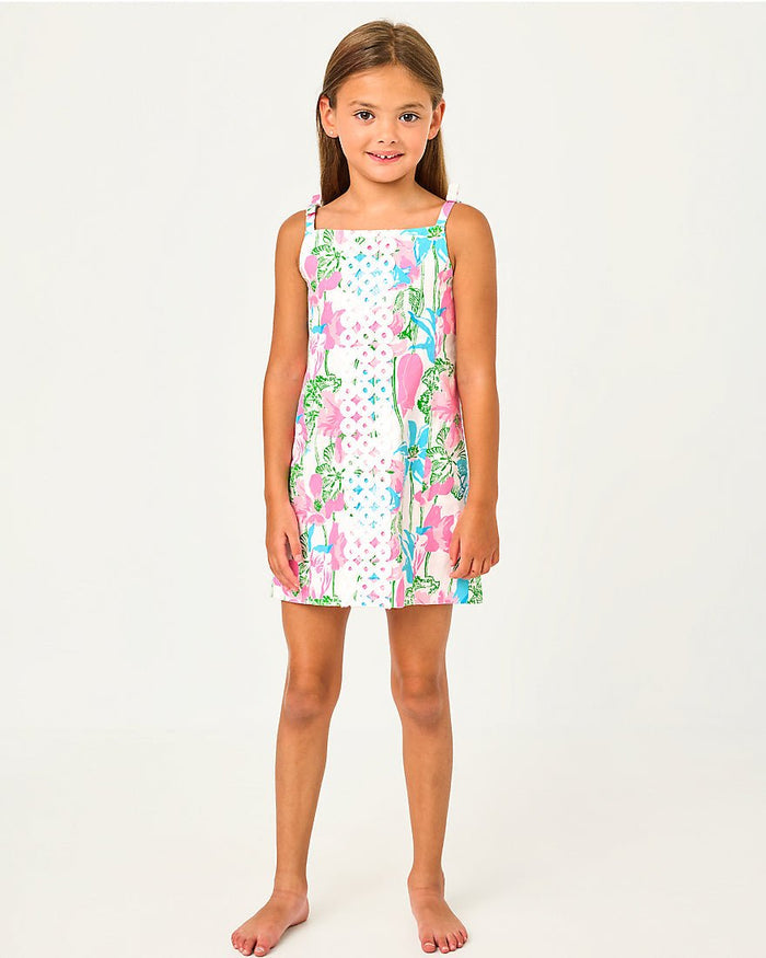 Lilly Pulitzer - Girls Mini Delores Dress - Resort White Viney Liney