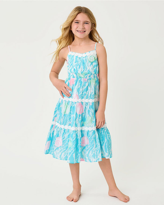 Lilly Pulitzer - Girls Mini Zanna Midi Dress - Capri Blue Shelden