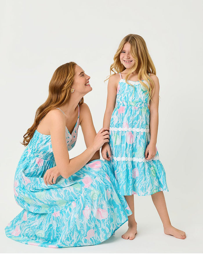 Lilly Pulitzer - Girls Mini Zanna Midi Dress - Capri Blue Shelden