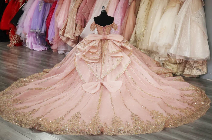 Glittery Tulle Corset Sequin Beaded Pink Quinceanera Dresses for Birthday Party
