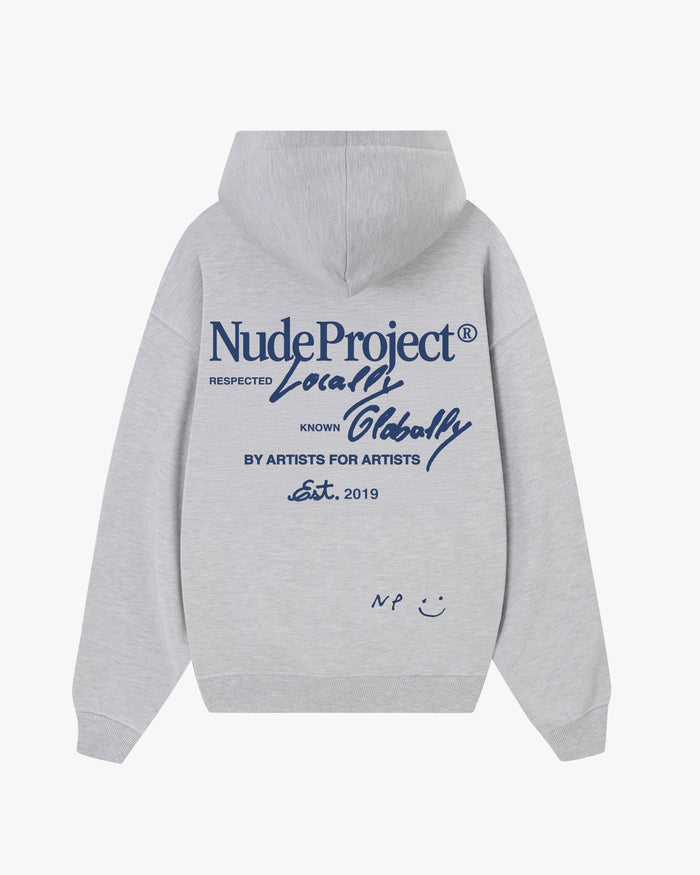 Global Soon Zip-Up Hoodie Grey