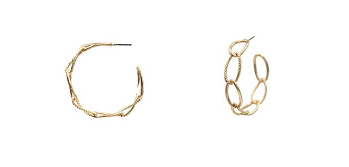 Gold Brass Open Hoop