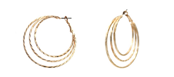 Gold Textured Hoop