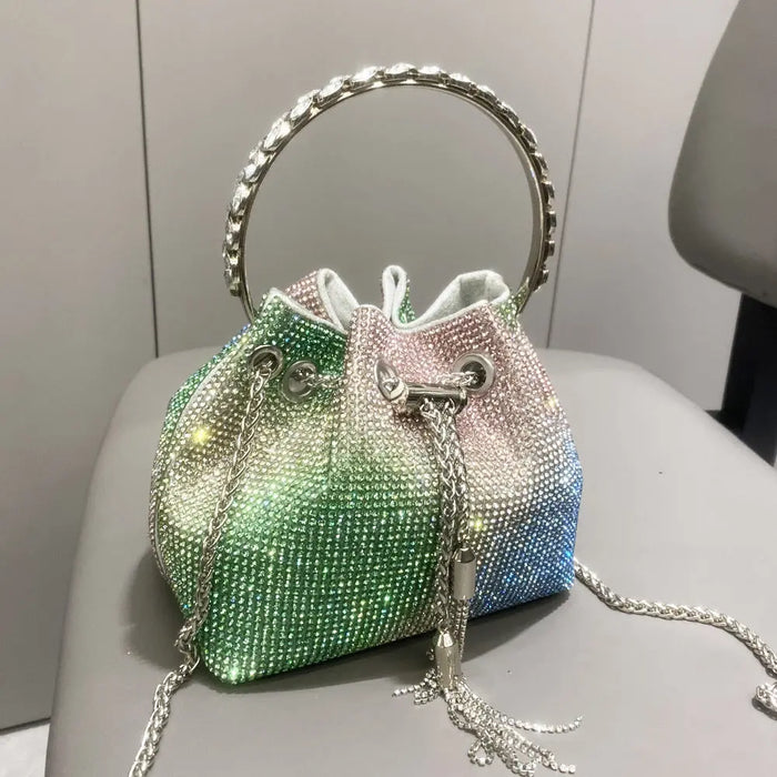Sparkling Diamond Rhinestone Potli Bucket Bags fashionnsio