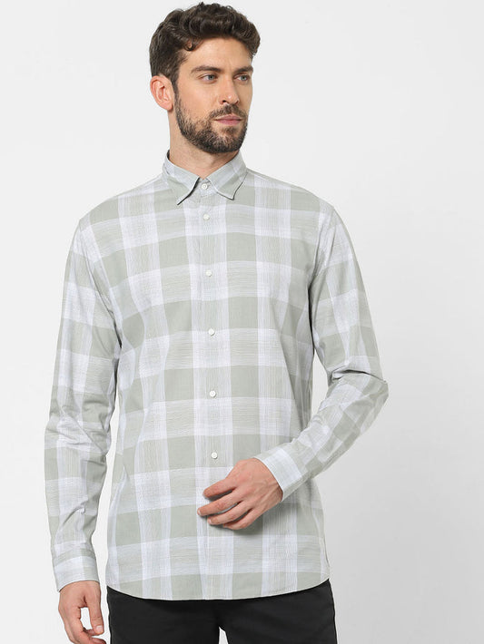 Green Check Full Sleeves Shirt
