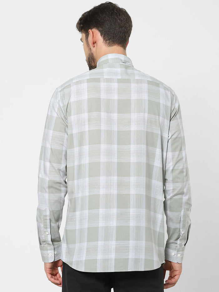 Green Check Full Sleeves Shirt