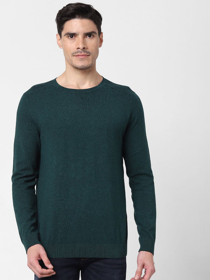 Green Crew Neck Pullover