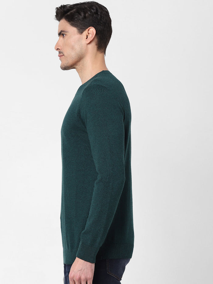 Green Crew Neck Pullover