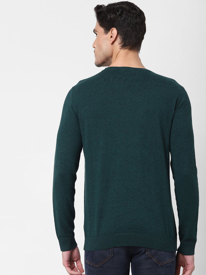 Green Crew Neck Pullover