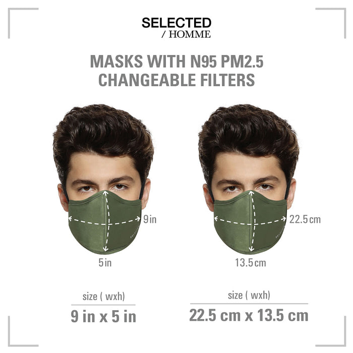 Green N95 Mask With 3 Changeable Pm2.5 Filter