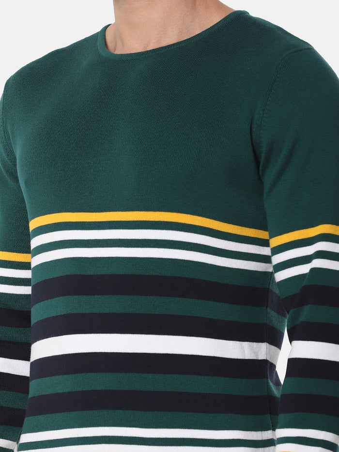 Green Striped Pullover