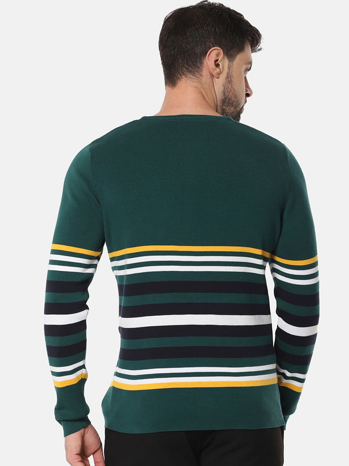 Green Striped Pullover