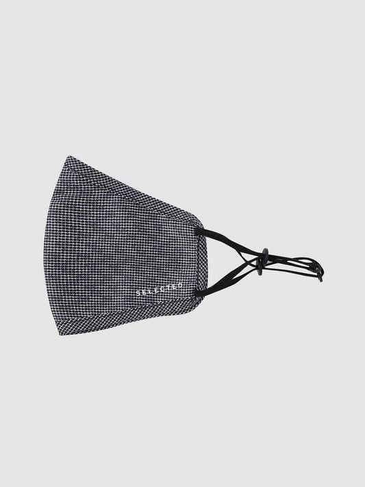 Grey Check Print N95 Mask With 3 Changeable Pm2.5 Filter