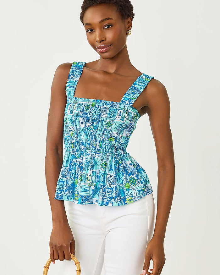 Lilly Pulitzer - Hadly Smocked Top - Mint Condition Harlillyquin