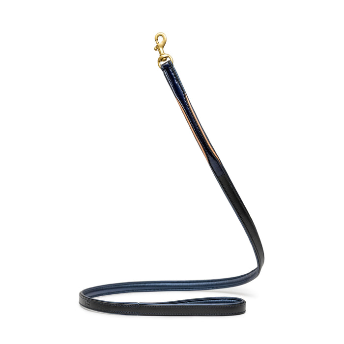 Halter Ego Revolution Blue Patent Leather Dog Leash - Equiluxe Tack