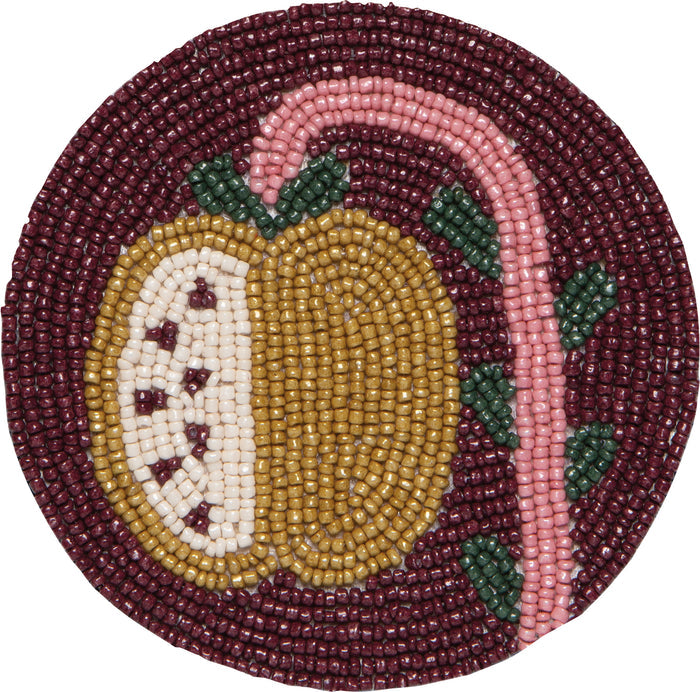 Hand-Beaded Pome Coasters (Set of 4)