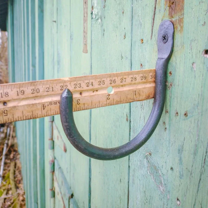 Hand Forged heavy duty thumbprint J Hooks - Old West Iron