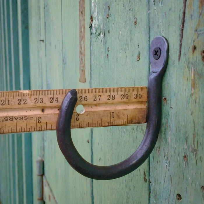 Hand Forged heavy duty thumbprint J Hooks - Old West Iron