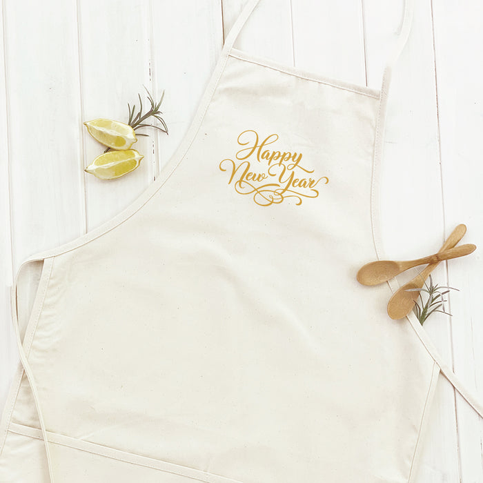 Happy New Year Gold Script - Women's Apron