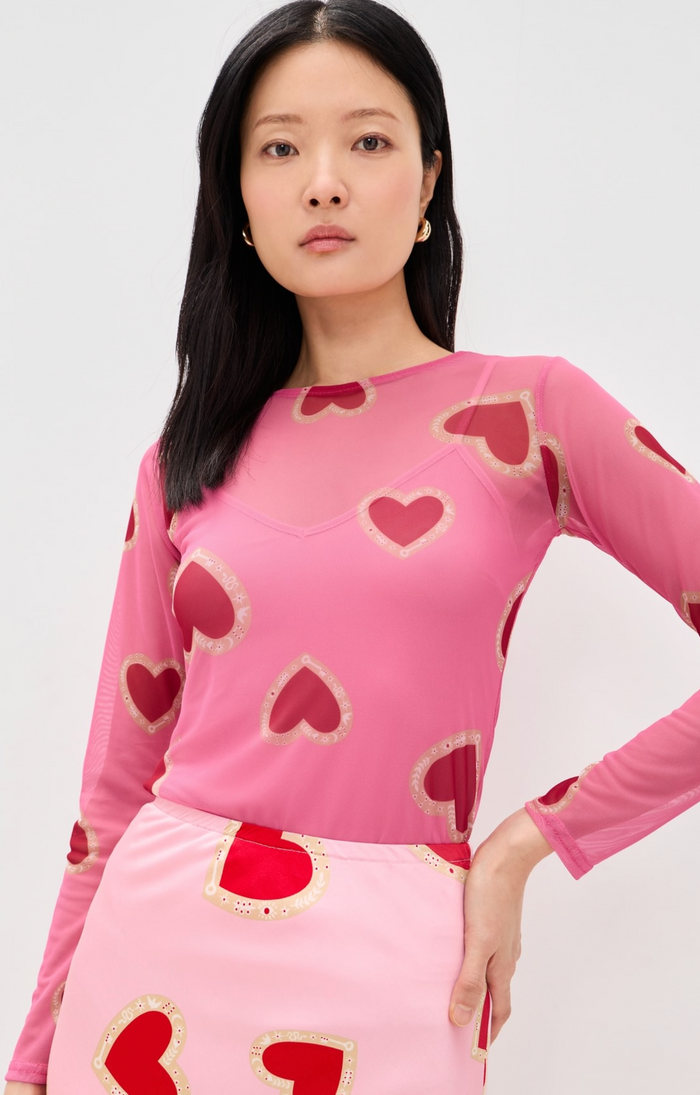 Hearts Mesh Top