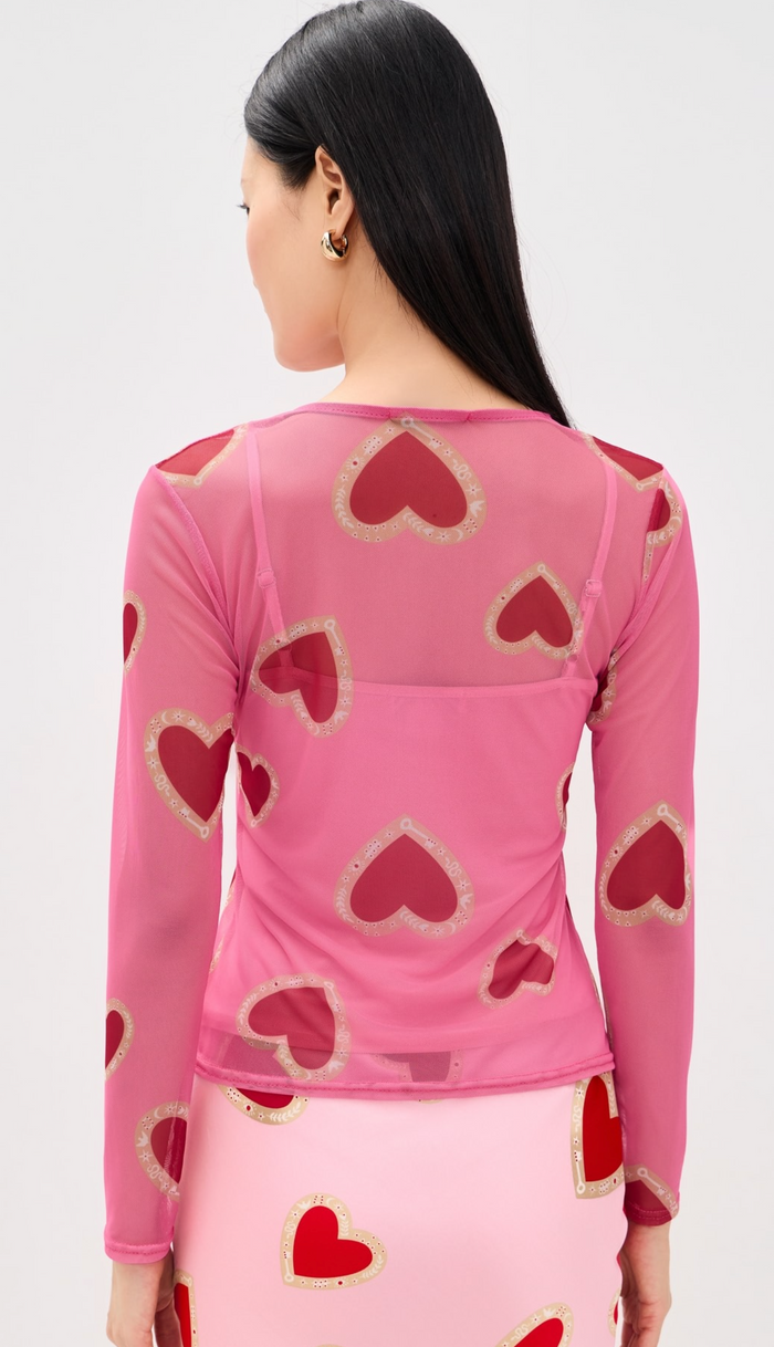 Hearts Mesh Top