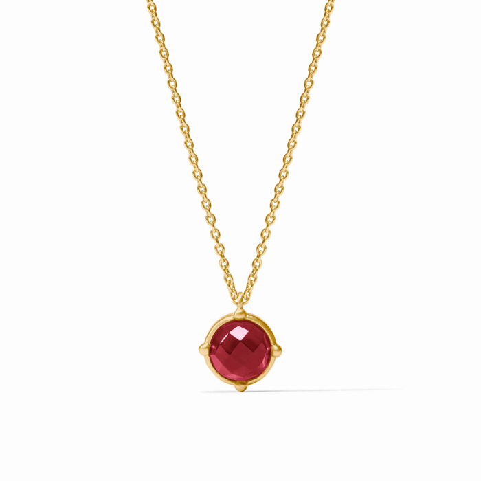 Honeybee Solitaire Necklace Iridescent Ruby Red - Becket Hitch